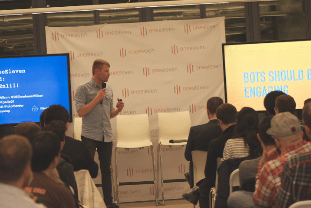 Matt M. Speaking at a Tech Event